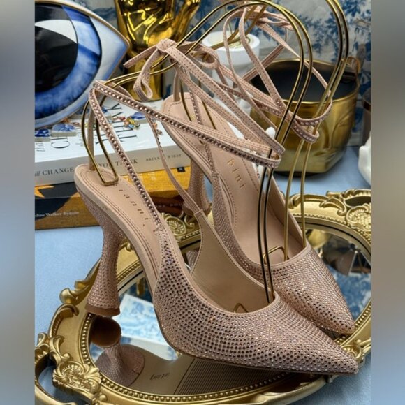 🆕 GIANNI BINI 🧿 NWOB Alexi Rhinestone Ankle Wrap Pointed Toe Pumps, Sz 7 - Picture 6 of 14